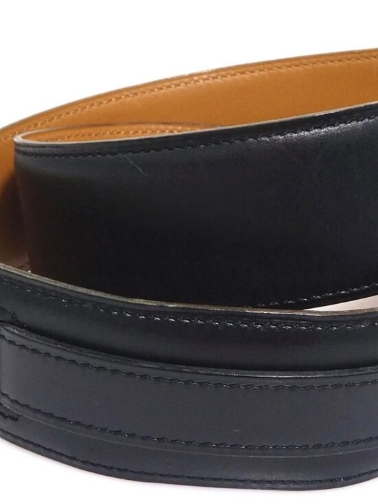 Auth HERMES Kelly Belt Black/Gold Box calf leather/Metal - h32133a main image 4